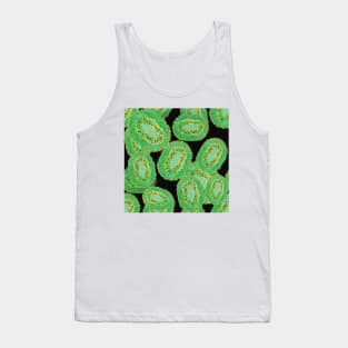 Tropical Kiwi Fruit Abstract Pattern_black Tank Top